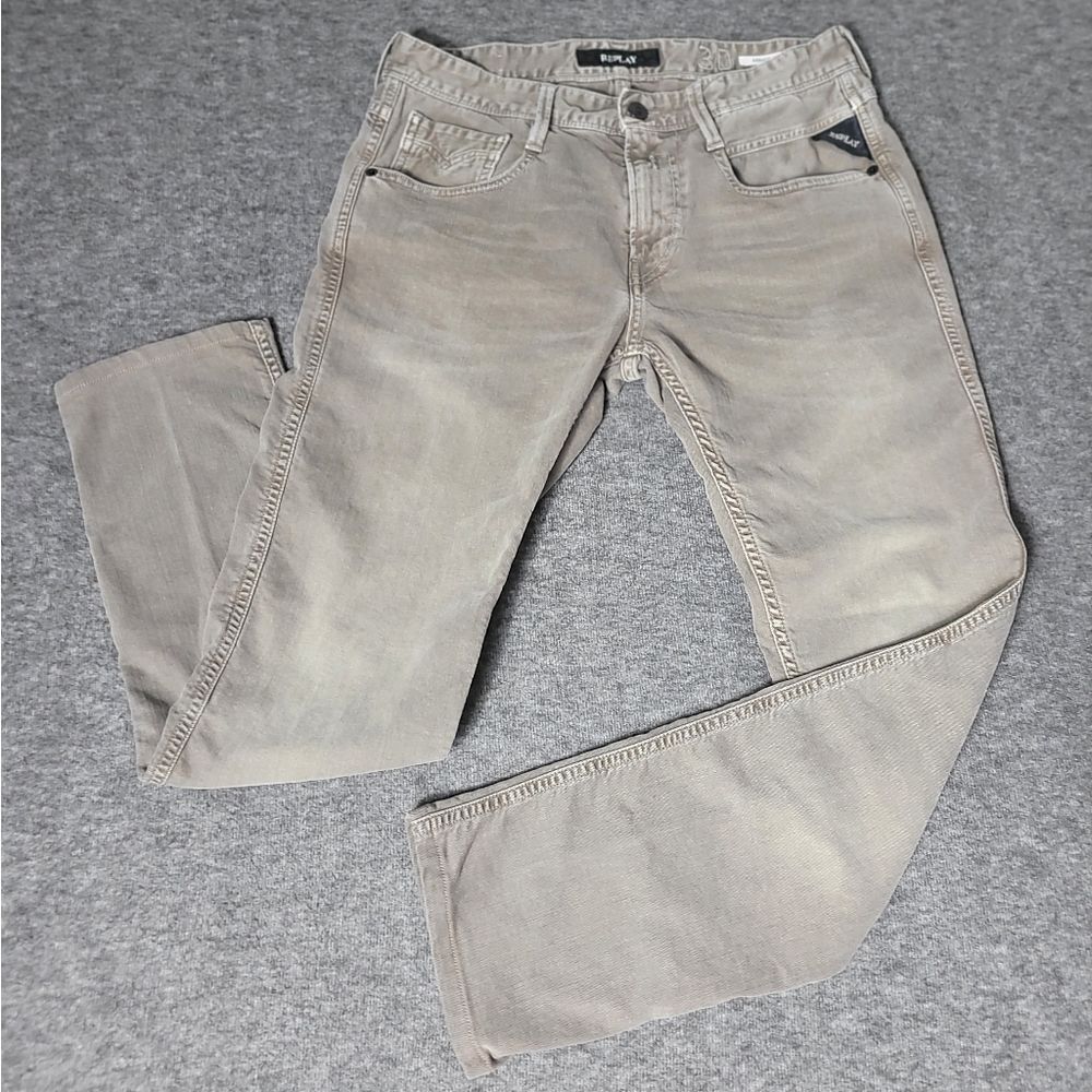Replay Anbass Men's Jeans Size W30 L32 Slim Fit Skinny Gray Denim Zip Fly